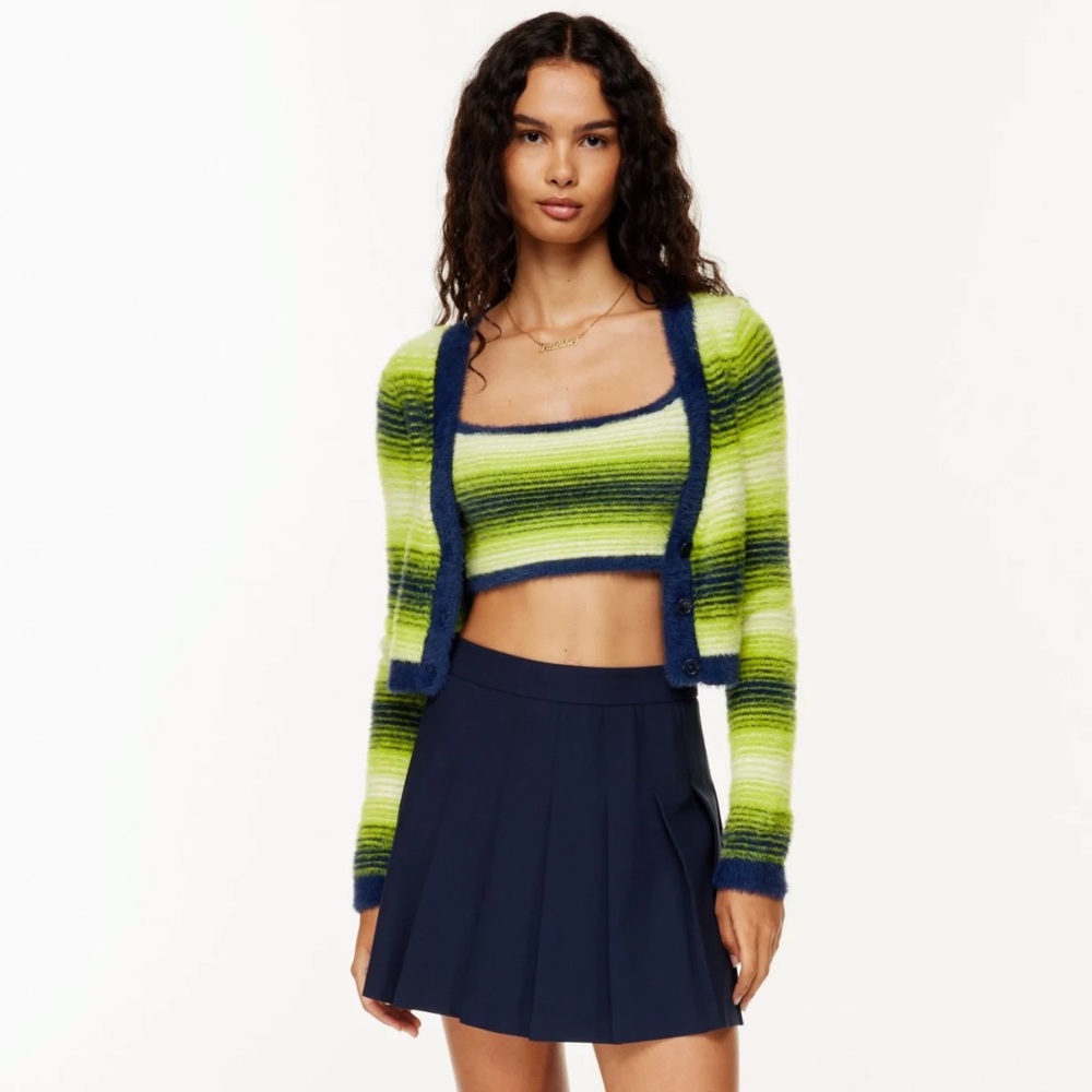 Aritzia | Sunday Best | Reese Cardigan In Gleeful Green Total Eclipse Size S